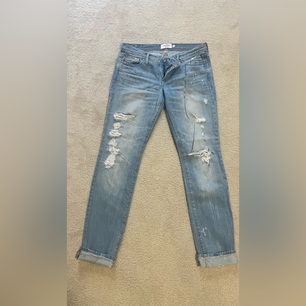 Abercrombie & Fitch Ripped  Jeans - Light Blue- low rise